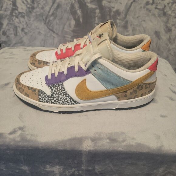 Nike Dunk Low SE Size Woman’s 8 Safari Mix Multicolor Sneakers Shoes - Picture 2 of 10